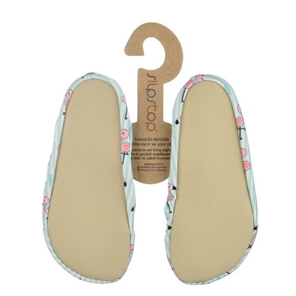 SLIPSTOP Αντιολισθητικά Παντοφλάκια Mint Flamingo (Μεγέθη 18-32)