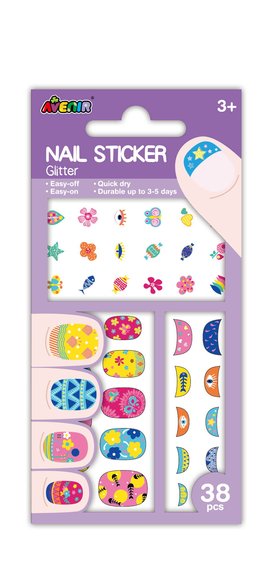 NAIL STICKER-FLOWER - GLITTER 38PCS