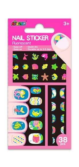 NAIL STICKER-UNDER THE SEA - FLUORESCENCE 38PCS