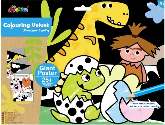 AVENIR Avenir Giant Velvet Poster Dinosaur - ΠΟΛΥΧΡΩΜΟ
