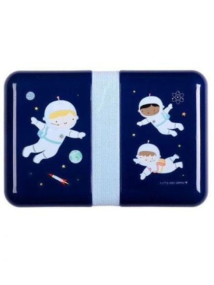 A LITTLE LOVELY COMPANY ΔOXEIO ΦΑΓΗΤΟΥ LUNCH BOX ASTRONAUTS - ΜΠΛΕ