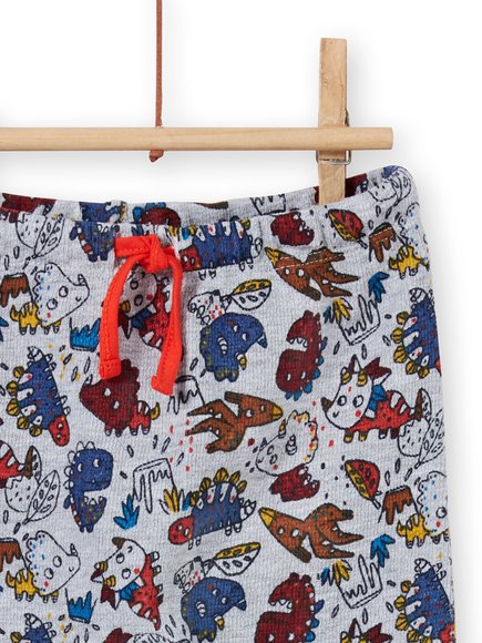Βρεφικό Παντελόνι Φόρμας για Αγόρια Grey Dino Pattern