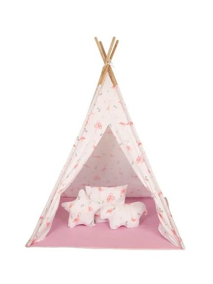BRETON BABY ADVENTURE Σκηνή Teepee Flamingo - ΛΕΥΚΟ