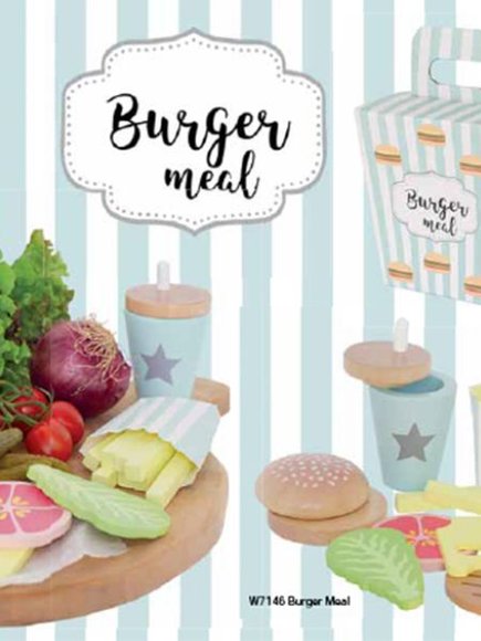 JABADABADO Ξύλινο πακέτο με γεύμα Burger - ΠΟΛΥΧΡΩΜΟ φωτογραφία