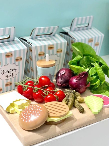 JABADABADO Ξύλινο πακέτο με γεύμα Burger - ΠΟΛΥΧΡΩΜΟ φωτογραφία