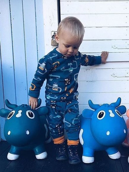 KIDZZFARM Φουσκωτή Μπλε Αγελάδα Bella the Cow Junior - ΠΟΛΥΧΡΩΜΟ φωτογραφία