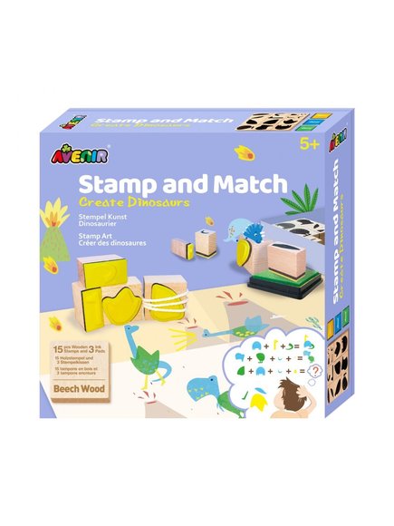 ΠΑΙΔΙΚΟ STAMP AND MATCH-CREATE DINOSAURS AVENIR – ΠΟΛΥΧΡΩΜΟ