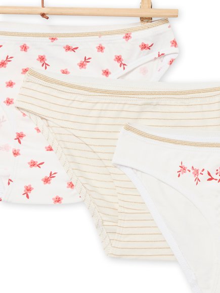 Σετ Παιδικά Εσώρουχα για Κορίτσια Λουλούδια 3 τμχ