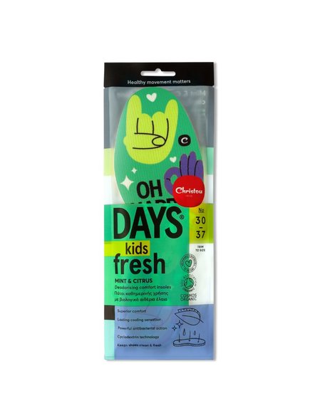 DAYS KIDS FRESH MINT & CITRUS OH HAPPY DAYS GREEN – ΠΑΤΟΙ ΚΑΘΗΜΕΡΙΝΗΣ ΧΡΗΣΗΣ ΜΕ ΒΙΟΛΟΓΙΚΑ ΑΙΘΕΡΙΑ ΕΛΑΙΑ