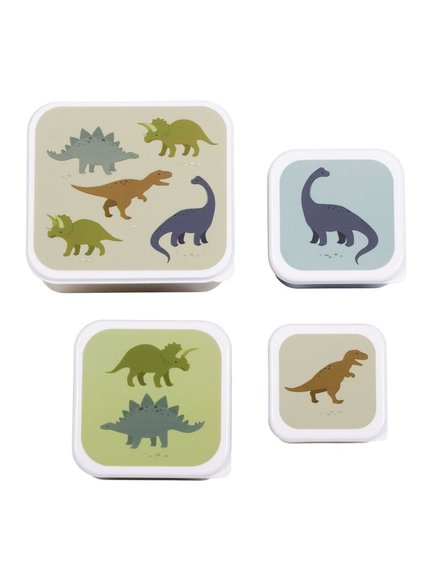 A LITTLE LOVELY COMPANY: ΣΕΤ 4 ΔΟΧΕΙΑ ΦΑΓΗΤΟΥ LUNCH & SNACK BOX DINOSAURS ΓΙΑ ΑΓΟΡΙΑ