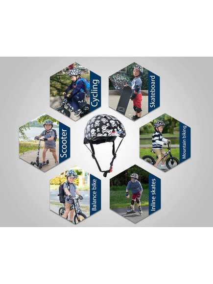 KIDDIMOTO Skullz Παιδικό Κράνος για Ποδήλατο & Πατίνι