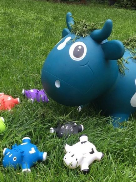 KIDZZFARM Φουσκωτή Γκρί Αγελάδα Bella the Cow Junior