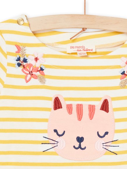 Βρεφική Μακρυμάνικη Μπλούζα για Κορίτσια Yellow Cat