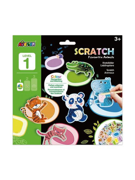 ΠΑΙΔΙΚΟ ΠΑΙΧΝΙΔΙ AVENIR SCRATCH LVL1 -FAVOURITE ANIMALS – ΠΟΛΥΧΡΩΜΟ