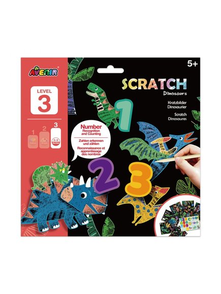 ΠΑΙΔΙΚΟ ΠΑΙΧΝΙΔΙ AVENIR SCRATCH LVL3 – DINOSAURS – ΠΟΛΥΧΡΩΜΟ