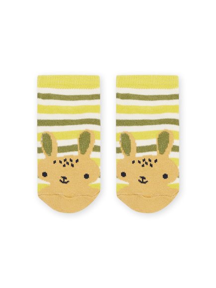 Βρεφικές Κάλτσες Unisex Yellow/Green Stripes Rabbit