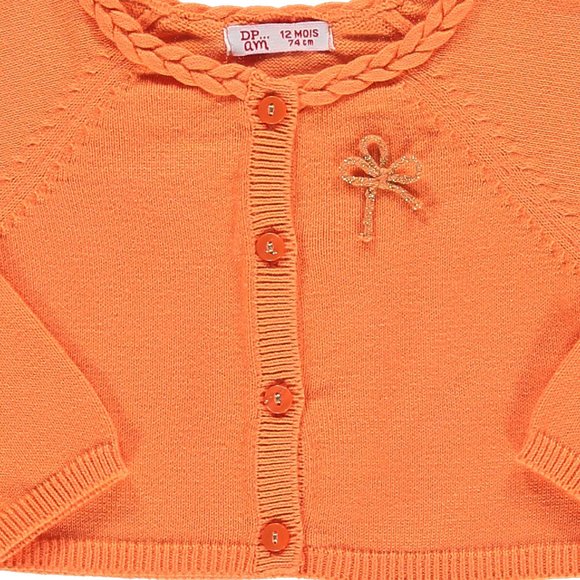 Βρεφική Ζακέτα για Κορίτσια Orange Knit