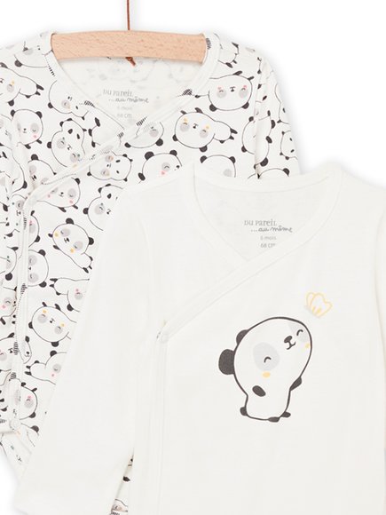 Βρεφικό Σετ Φορμάκια για Νεογέννητα 2 τμχ White Pandas