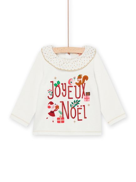Βρεφική Μπλούζα για Κορίτσια Joyeux Noel - ΛΕΥΚΟ φωτογραφία