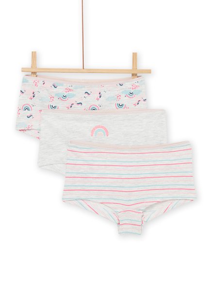 DPAM Σετ Παιδικά Εσώρουχα για Κορίτσια Γκρι Rainbow 3 τμχ - ΓΚΡΙ