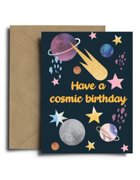 HMHB Ευχετήρια Κάρτα Have a Cosmic Birthday - ΠΟΛΥΧΡΩΜΟ