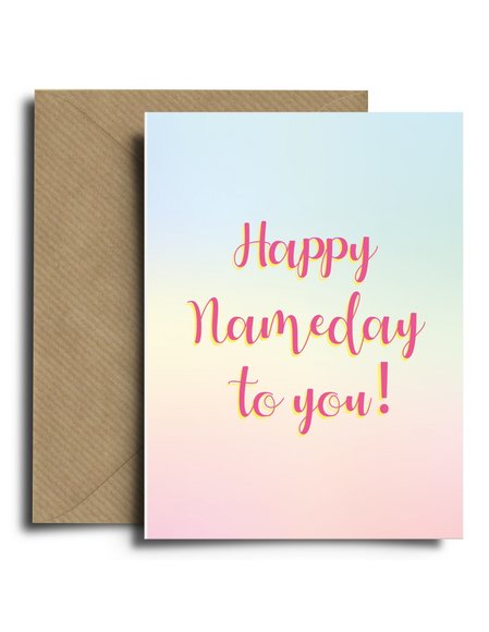 HMHB Ευχετήρια Κάρτα Happy Nameday - ΠΟΛΥΧΡΩΜΟ