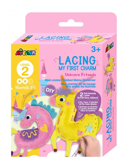AVENIR Avenir Παιχνίδι Ραπτικής Κεντήματα Lacing - My First Charm Μονόκερος - ΠΟΛΥΧΡΩΜΟ
