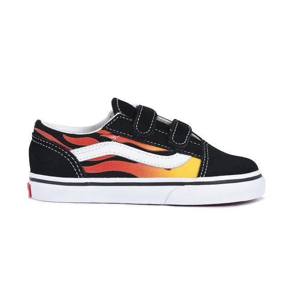 ΒΡΕΦΙΚΑ ΠΑΠΟΥΤΣΙΑ VANS TD OLD SKOOL V FLAME ΓΙΑ ΑΓΟΡΙΑ - ΜΑΥΡΟ ΜΑΥΡΟ