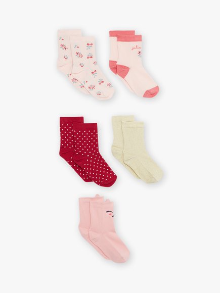 Παιδικό Σετ Κάλτσες για Κορίτσια Pink Essentials 5 τμχ