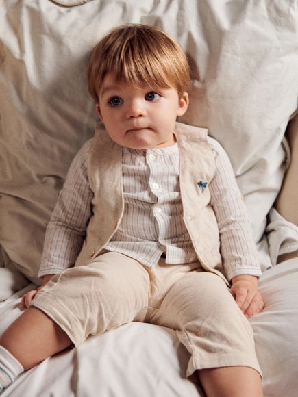 Βρεφικό Γιλέκο για Αγόρια Classy Beige