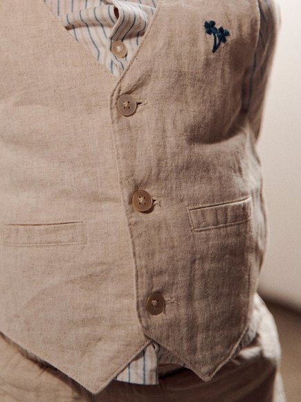 Βρεφικό Γιλέκο για Αγόρια Classy Beige