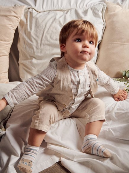 Βρεφικό Γιλέκο για Αγόρια Classy Beige
