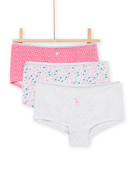 DPAM Σετ Παιδικά Εσώρουχα για Κορίτσια Ροζ Flamingo 3 τμχ - ΠΟΛΥΧΡΩΜΟ