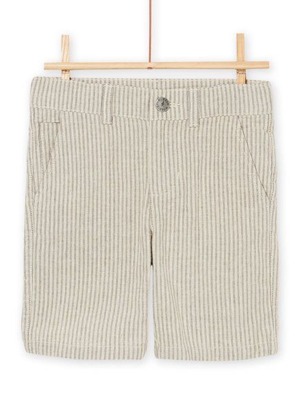DPAM Παιδικό Σορτς για Αγόρια Stripped Beige - ΚΑΦΕ
