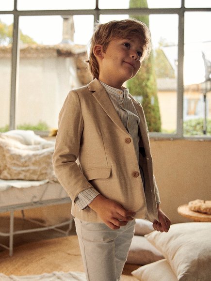 Παιδικό Σακάκια για Αγόρια Classy Beige - ΜΠΕΖ φωτογραφία