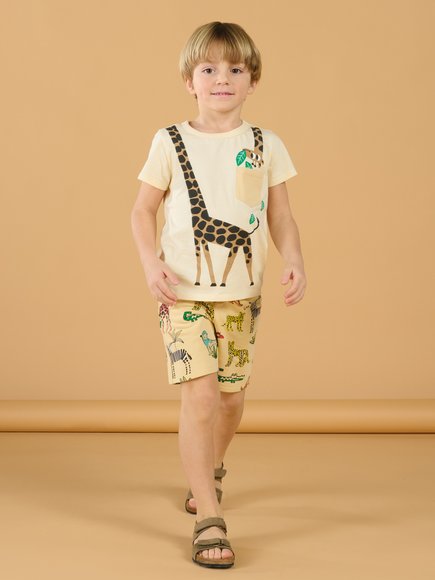 Παιδική Βερμούδα για Αγόρια Creme Animals - ΛΕΥΚΟ φωτογραφία