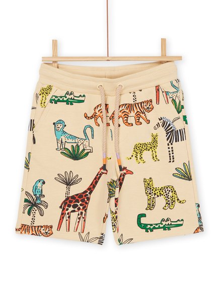 Παιδική Βερμούδα για Αγόρια Creme Animals - ΛΕΥΚΟ φωτογραφία