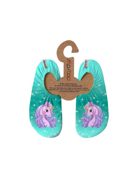 SLIPSTOP Αντιολισθητικά Παιδικά Παντοφλάκια Green Unicorn – ΠΡΑΣΙΝΟ