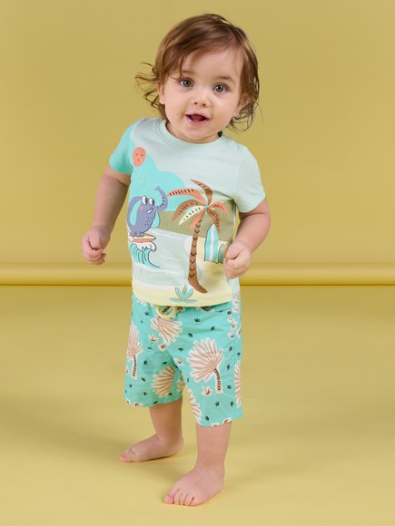 Βρεφική Βερμούδα για Αγόρια Turquoise Palm Trees - ΤΙΡΚΟΥΑΖ φωτογραφία