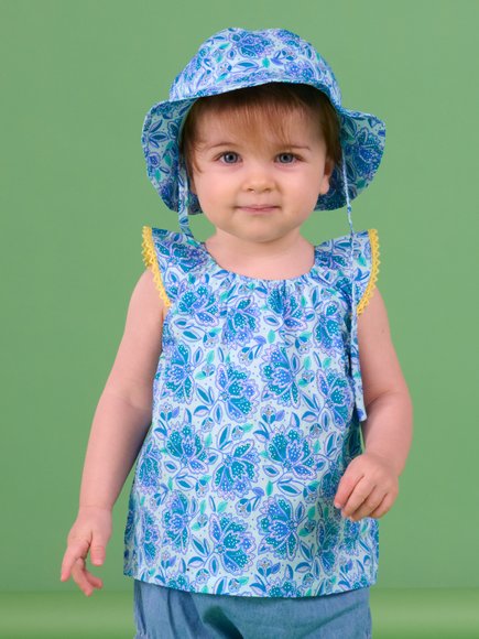 Βρεφικό Καπέλο για Κορίτσια Blue Floral