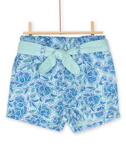 DPAM Βρεφικό Σορτς για Κορίτσια Blue Floral - ΜΠΛΕ