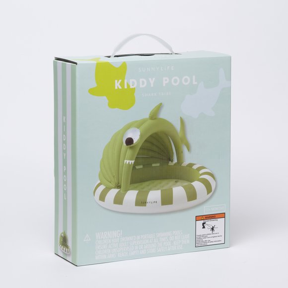 SUNNYLIFE Παιδική Πισίνα για Παιδιά Shark Tribe Khaki - ΠΡΑΣΙΝΟ φωτογραφία