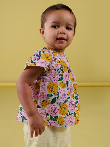 Βρεφικό Σετ για Κορίτσια Yellow Floral - ΛΕΥΚΟ φωτογραφία