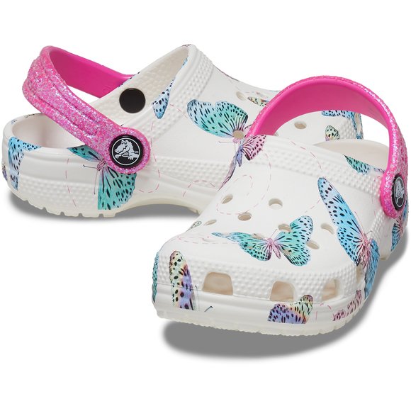 Crocs Crocband Παιδικά Παπούτσια Λευκά Butterfly
