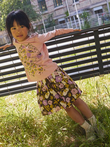 DPAM Παιδική Φούστα για Κορίτσια Καφέ Floral - ΚΑΦΕ