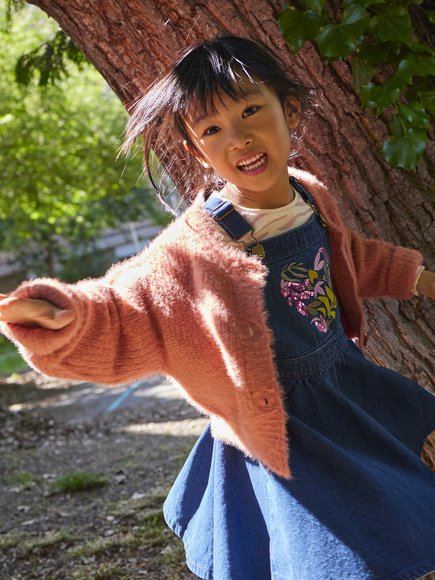 Παιδικό Τζιν Φόρεμα με Καρδούλα για Κορίτσια
