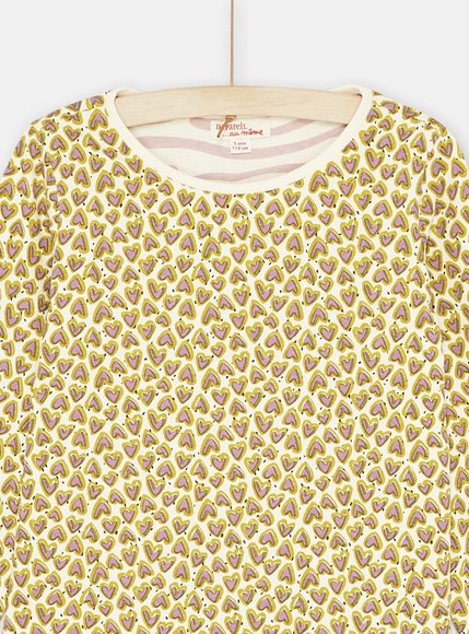 Παιδική Μακρυμάνικη Μπλούζα για Κορίτσια Yellow/Purple Hearts