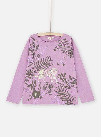 Παιδική Μακρυμάνικη Μπλούζα για Κορίτσια Purple Zebra
