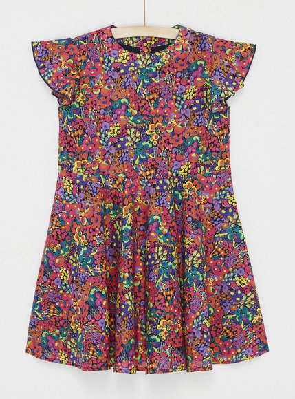 Παιδικό Κοντομάνικο Φόρεμα για Κορίτσια Purple Floral
