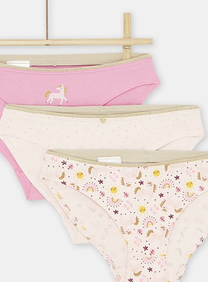 Σετ Παιδικά Εσώρουχα για Κορίτσια Ροζ Unicorn 3 τμχ